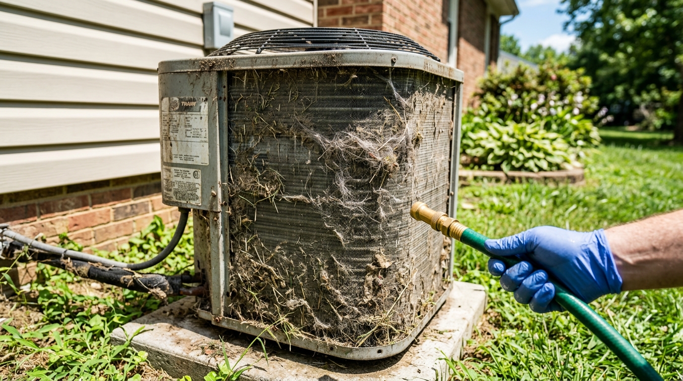 Dirty Air Filter and Dirty Condenser Coils